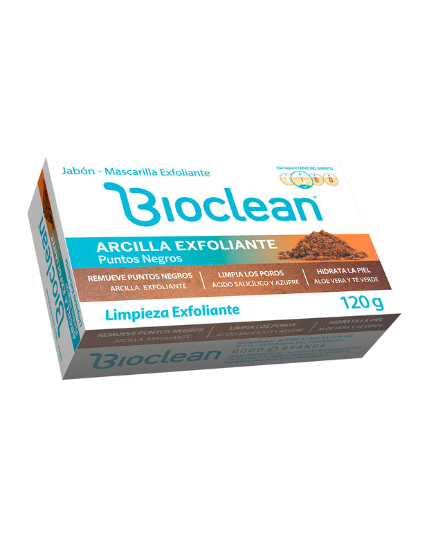 Bioclean jabon & mascarilla arcilla exfoliante 120gr#color_arcilla