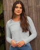 Camisa manga larga básica para mujer#color_022-azul