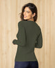 Camisa manga larga básica para mujer#color_601-verde-oliva