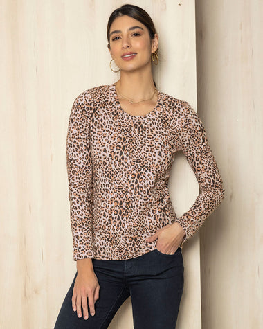 Camiseta manga larga estampada para mujer#color_818-animal-print