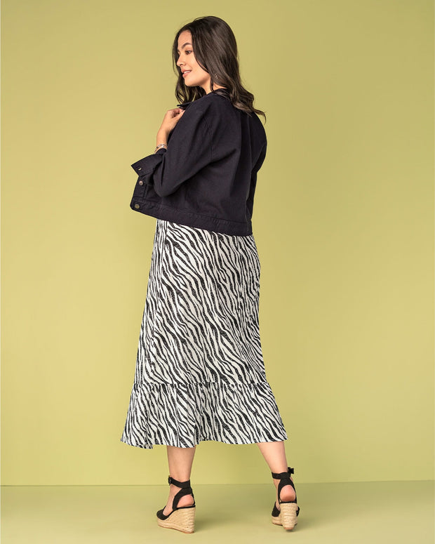 Falda larga estampado animal print con elástico en cintura#color_097-animal-print