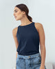 Camiseta manga sisa escote redondo mujer#color_557-azul