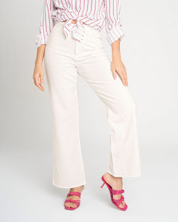 Jean de tiro alto con cintura ajustada#color_000-blanco