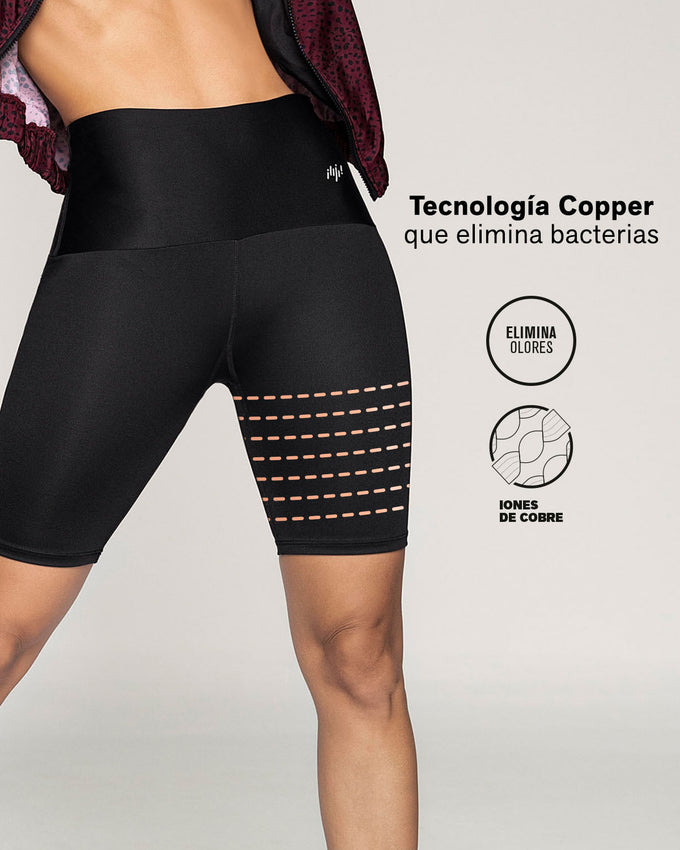 Short ciclista tiro alto con control de abdomen y muslos y tecnología copper#all_variants