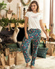 Camiseta manga corta de pijama para mujer con estampado de navidad#color_165-marfil