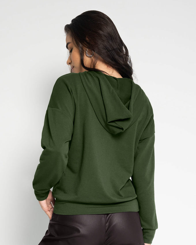Buzo con capucha oversize para mujer#color_063-verde-oscuro
