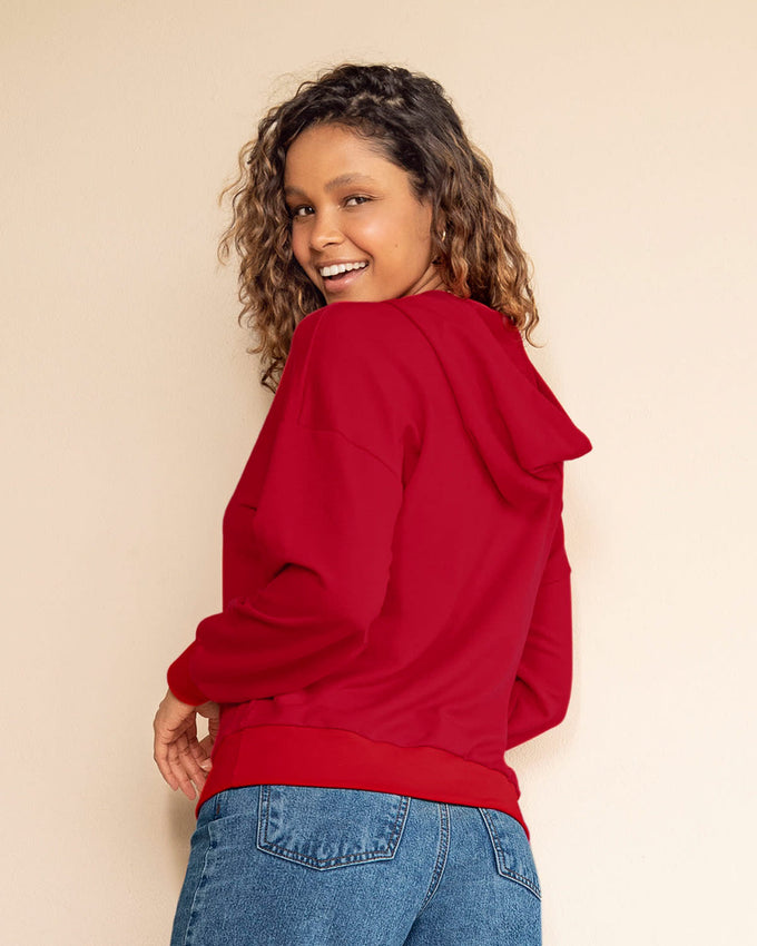 Buzo con capucha oversize para mujer#color_302-rojo