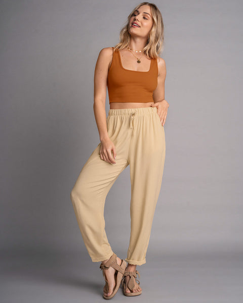 Camiseta manga sisa crop top en tejido acanalado#color_801-cafe
