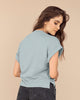 Camiseta manga corta manga amplia elaborada en algodón#color_022-azul-claro