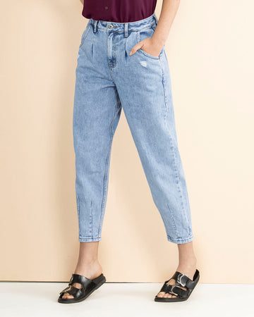 Pantalon exterior culotte silueta amplia con bolsillos y traseros funcionales#color_141-indigo