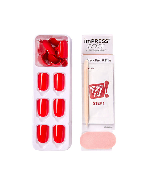 Uñas postizas kiss impress color#color_302-rojo