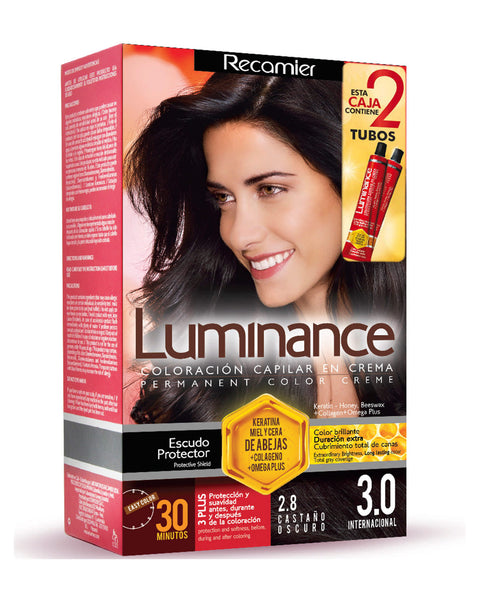 Coloración capilar en crema luminance kit doble tubo#color_800-castano-oscuro