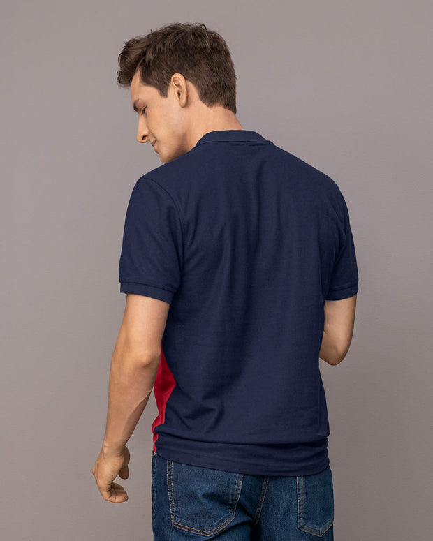 Camiseta tipo polo con botones funcionales#color_277-azul-rojo