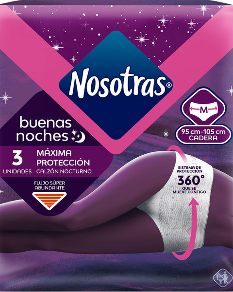 Calzón nocturno nosotras buenas noches máxima protección 3 und#color_blanco