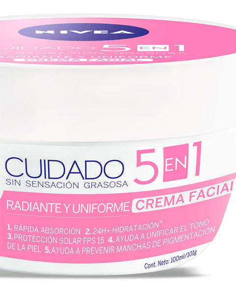 Crema facial nivea cuidado aclarado frasco 100ml#color_rosado-blanco