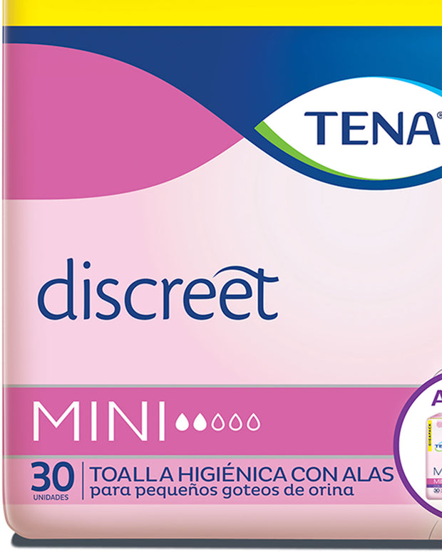 Toalla higiénica para incontinencia tena discreet mini 30 und#color_incontinencia-leve